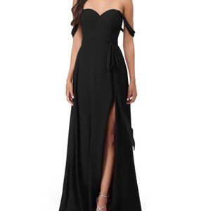 Azazie Aaron Dress, Black, Size A8